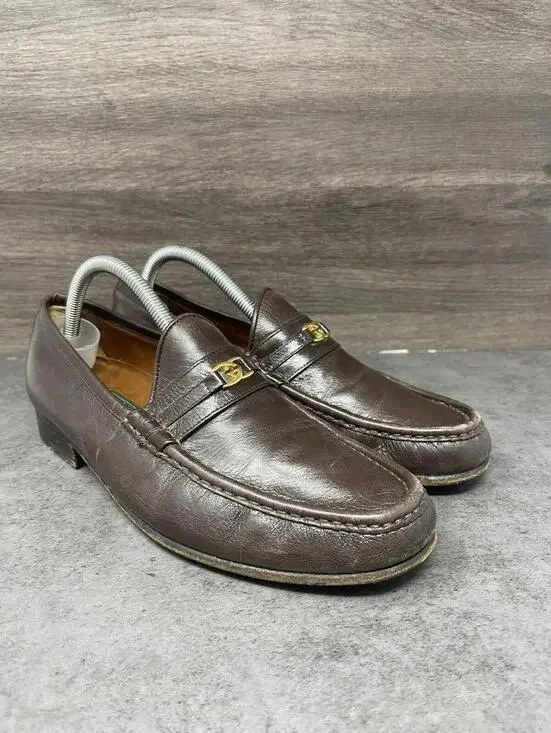 Gucci Horsebit Leather Loafers Mens Size 8.5 (41.5) Brown Leather Slip On Dress - Picture 4 of 10